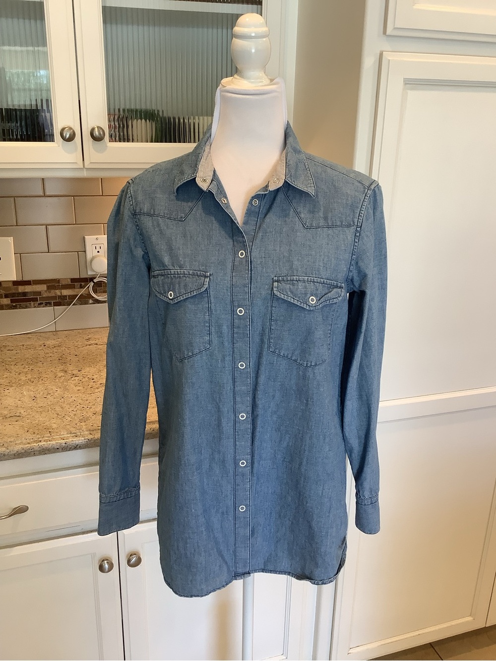 rag & bone Light Blue Denim Cotton Shirt Size Medium